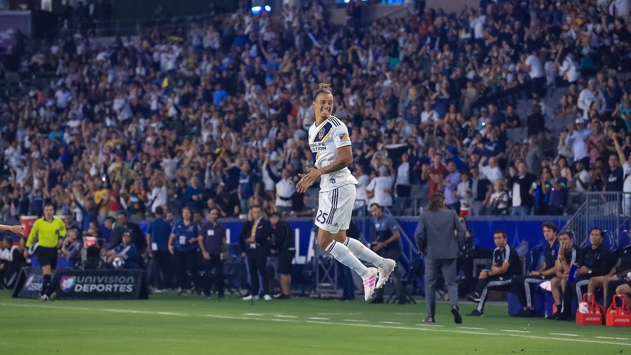 GOAL: Rolf Feltscher karate kick goal puts the LA Galaxy ahead of San Jose Earthquakes