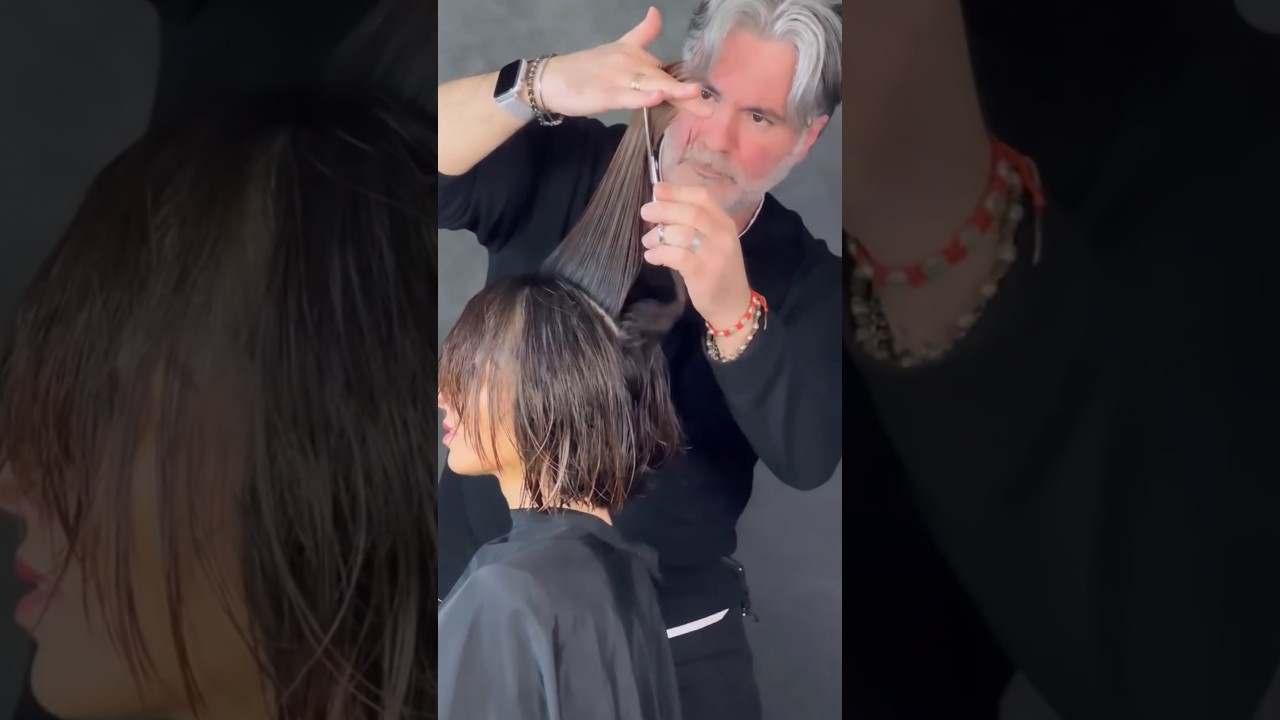 Taglio Short Bob Scalato Colore Castano Nocciola French Balayage Sabbia Meravigliosa
