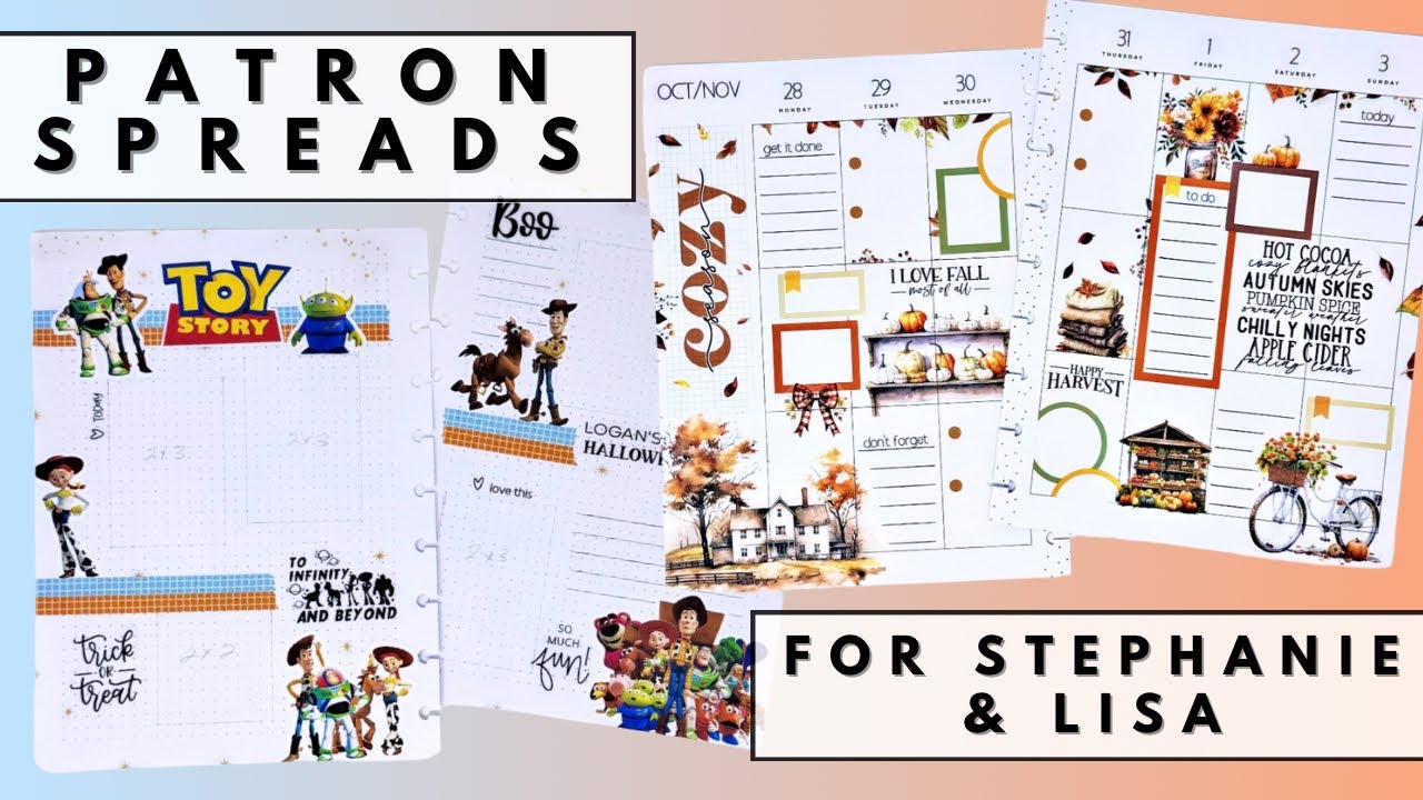 PLAN WITH ME | PATRON SPREADS FOR STEPHANIE & LISA | THE HAPPY PLANNER