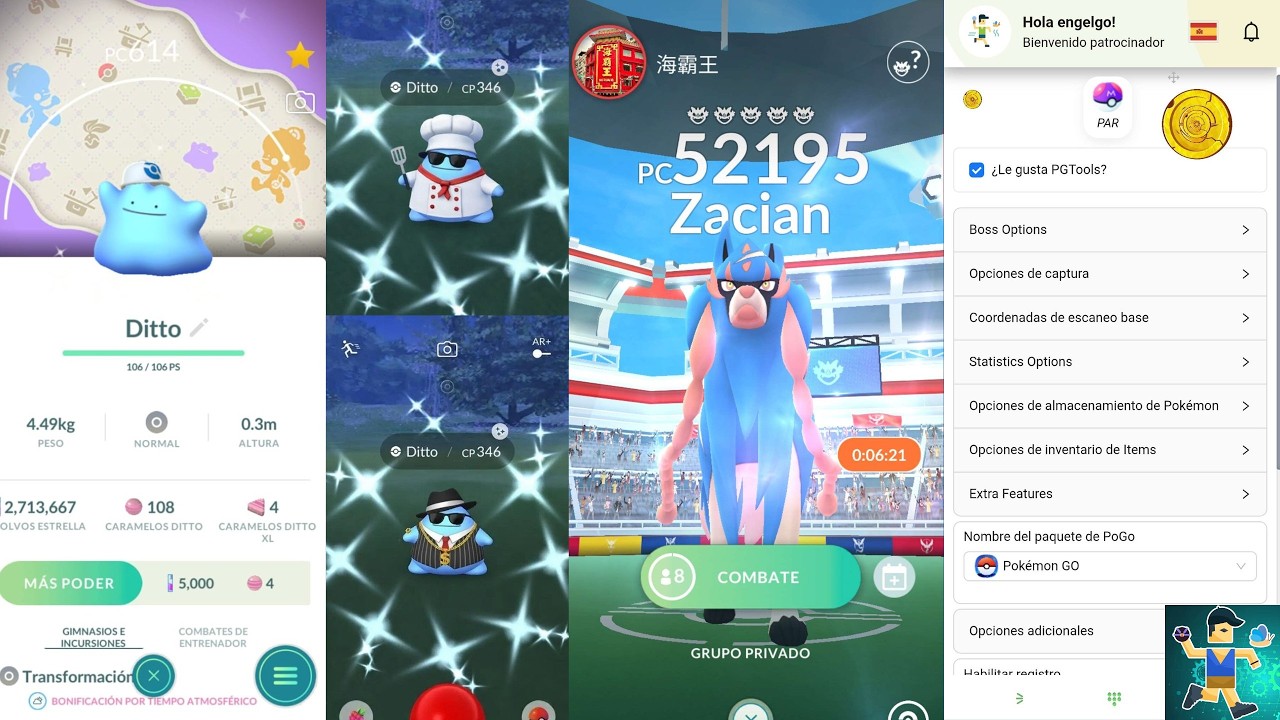 ✨Invitaciones a Incursiones Zacian Pokémon GO + Ditto Shinycheck | PAR Beta PGTools