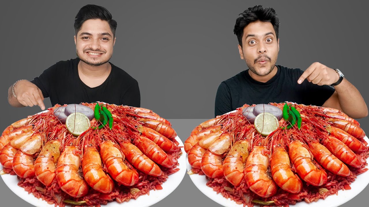 SPICY PRAWNS🍤 BIRYANI EATING CHALLENGE || SHRIMP BIRYANI EATING || FRIENDS FOOD CHALLENGE