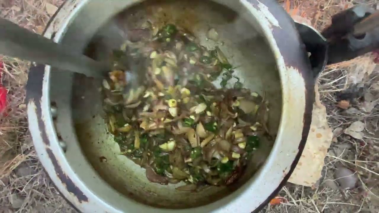 Mutton cooking in jungle 