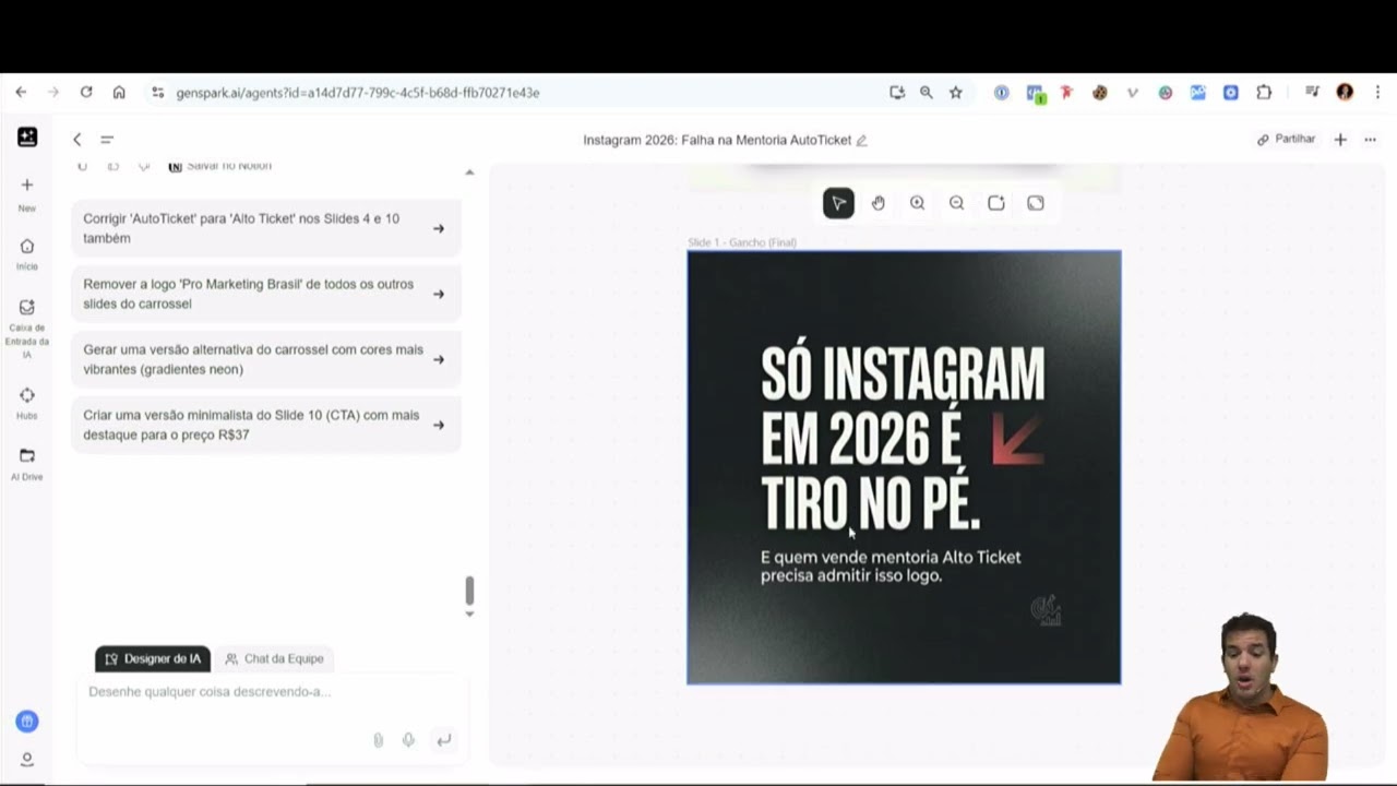 Produção de Criativos com IA para venda de Mentorias