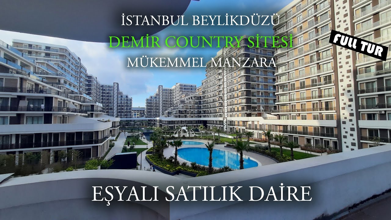 İSTANBUL BEYLİKDÜZÜ DEMİR COUNTRY DE MANZARALI EŞYALI SATILIK 2+1 DAİRE