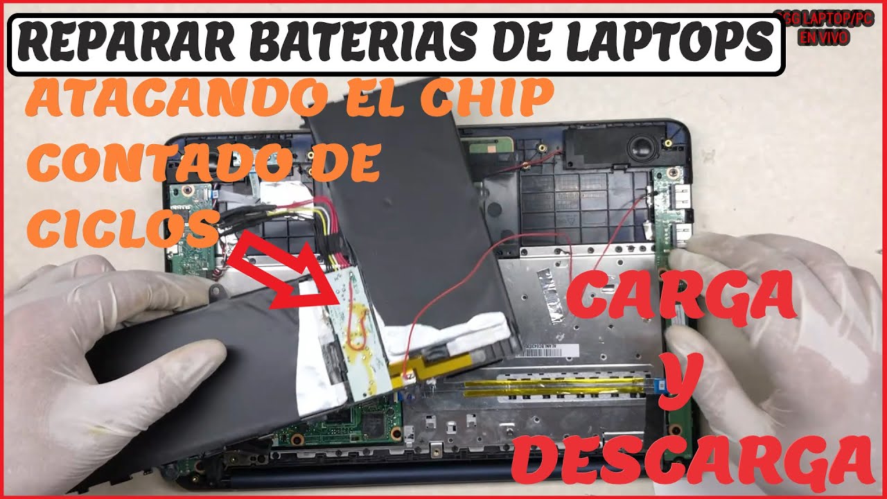 COMO REPARAR BATERIA LAPTOPS REVIVIR BATERIA LAPTOPS *atancando el  ic chip contador de ciclos*