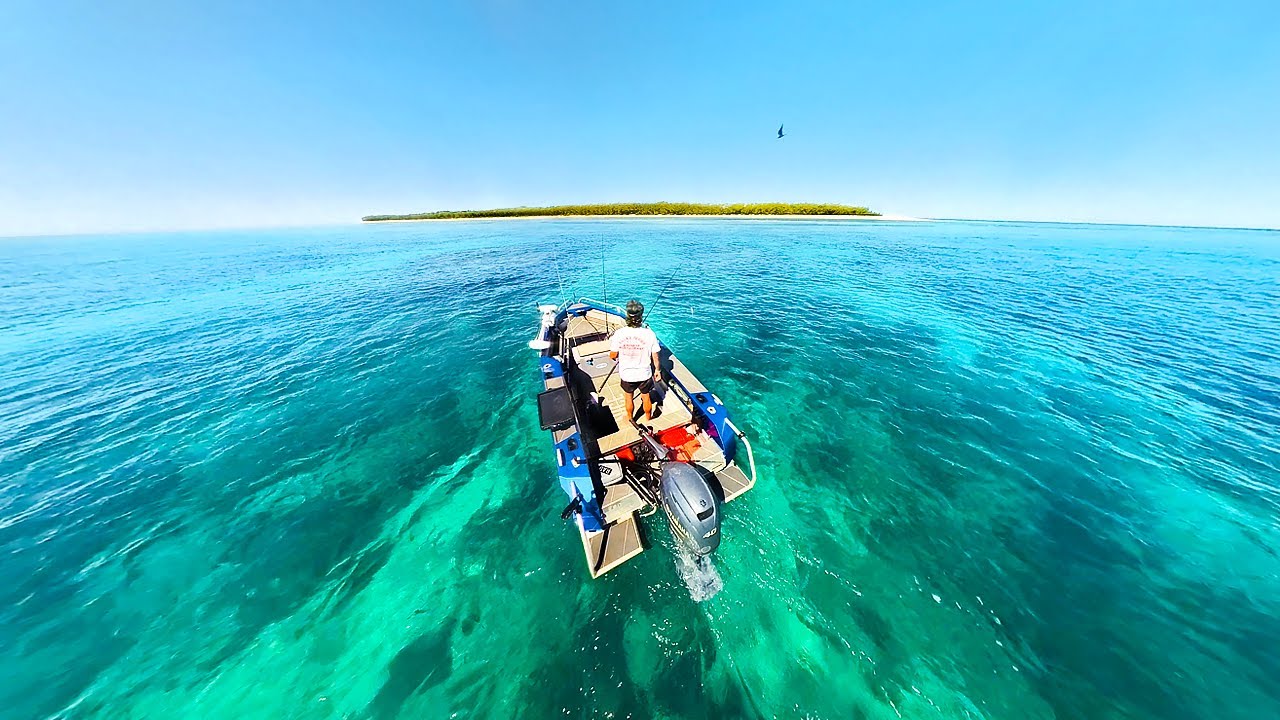 Finding CLEAR Water - SOLO Boat Camping Remote Islands