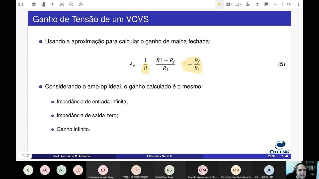 Eletrônica Geral II | Aula 7 - Amplificadores Realimentados