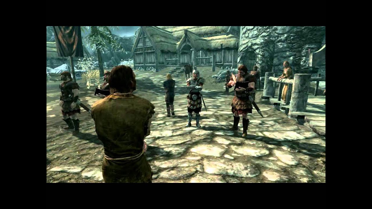 Skyrim opening scenes-a nice dragon scene