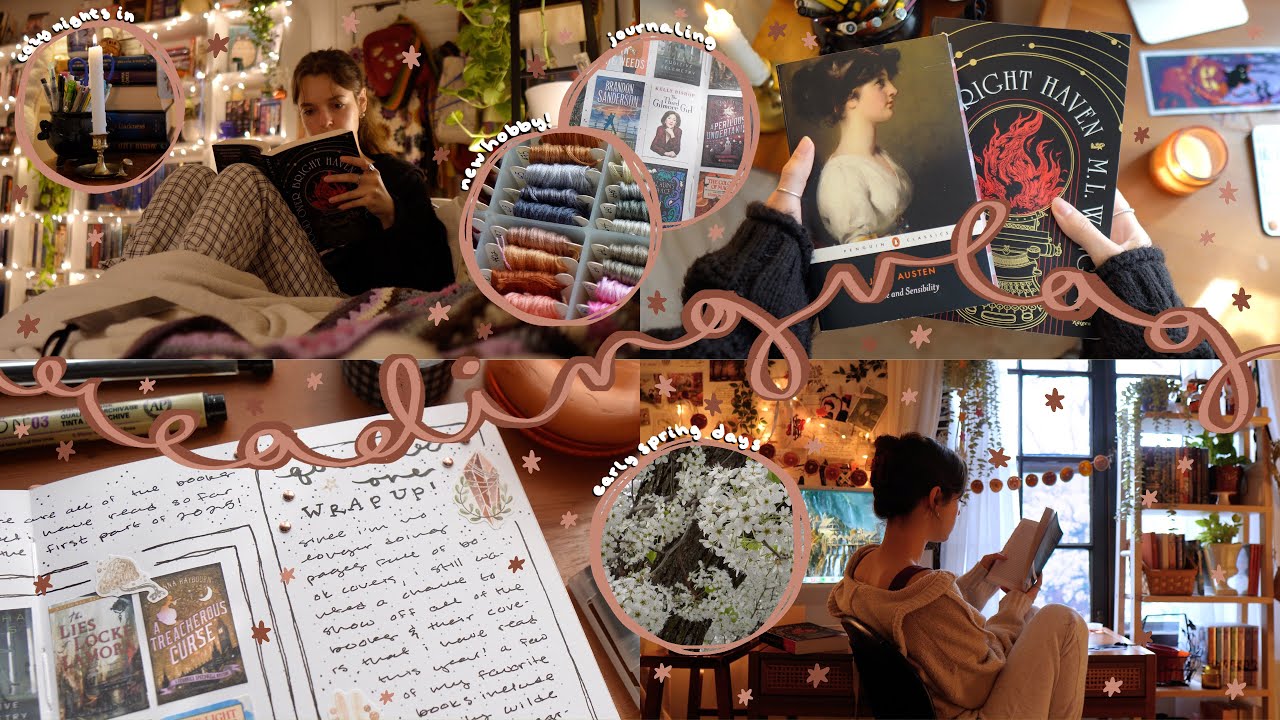 READING VLOG | gloomy spring days, reading, a new hobby, journaling🌙