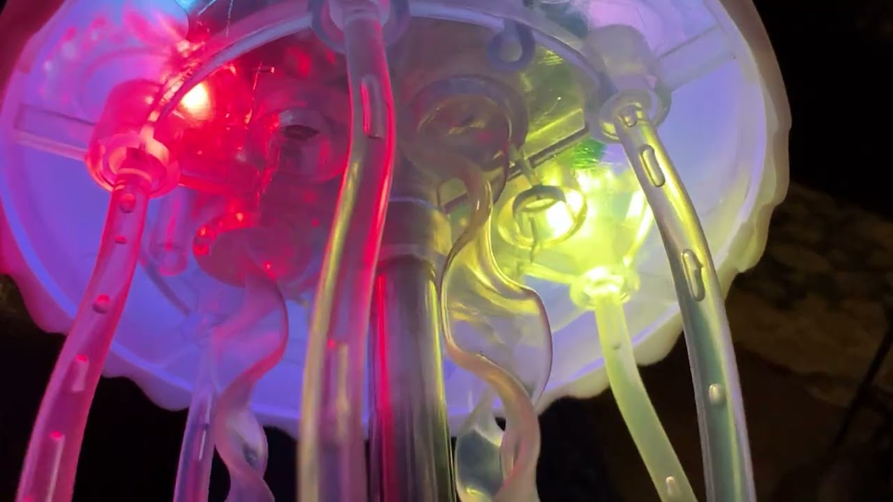 ByTech speaker on low battery and close up of jellyfish