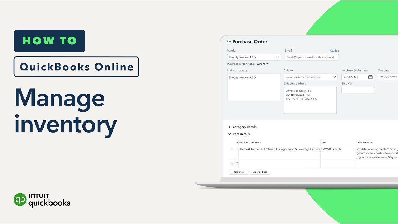 How to manage inventory in QuickBooks Online