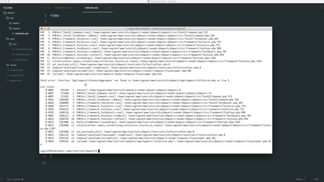 Unit testing with PHPUnit: Testing a collection class (7/10)
