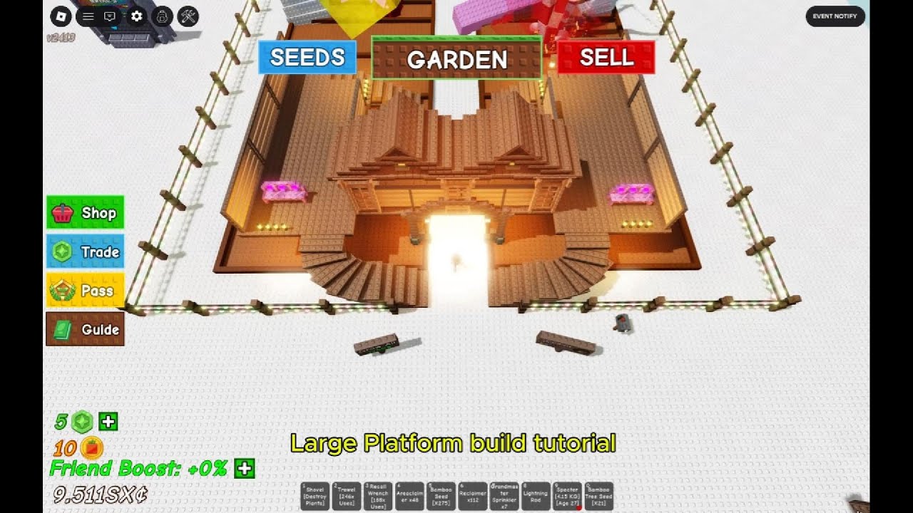 Large Platform Build-Grow a Garden-Roblox/ Full tutorial