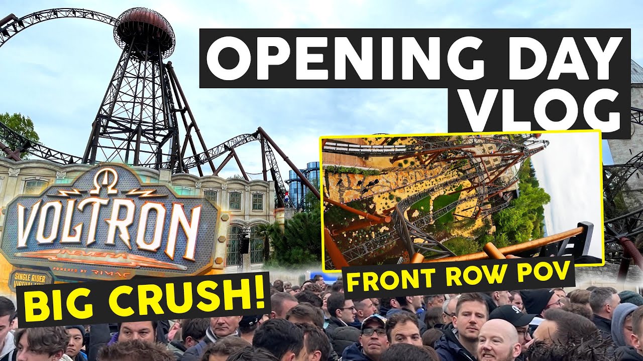 VOLTRON Opening Day Vlog at EUROPA PARK with FRONT ROW POV | Chaotic & big crowd crushes! April 2024