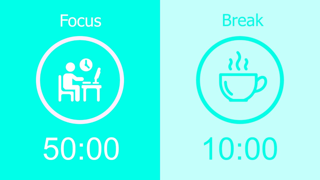 50/10 Pomodoro Timer with Cyan Noise 🎧 5-Hour Work with Me for Deep Focus & ADHD ✨