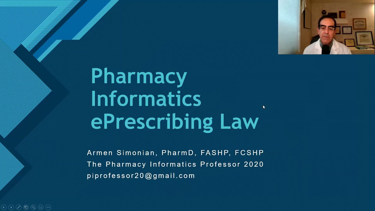 Pharmacy Informatics ePrescribing Law
