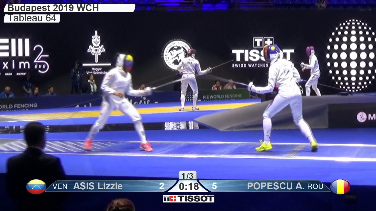 2019 241 T64 01 F E Individual Budapest HUN WCH BLUE POPESCU ROU vs ASIS VEN