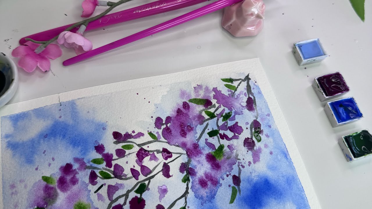 Simple Beginner-Friendly Watercolor Technique for Painting Pretty Blooms & Blossoms