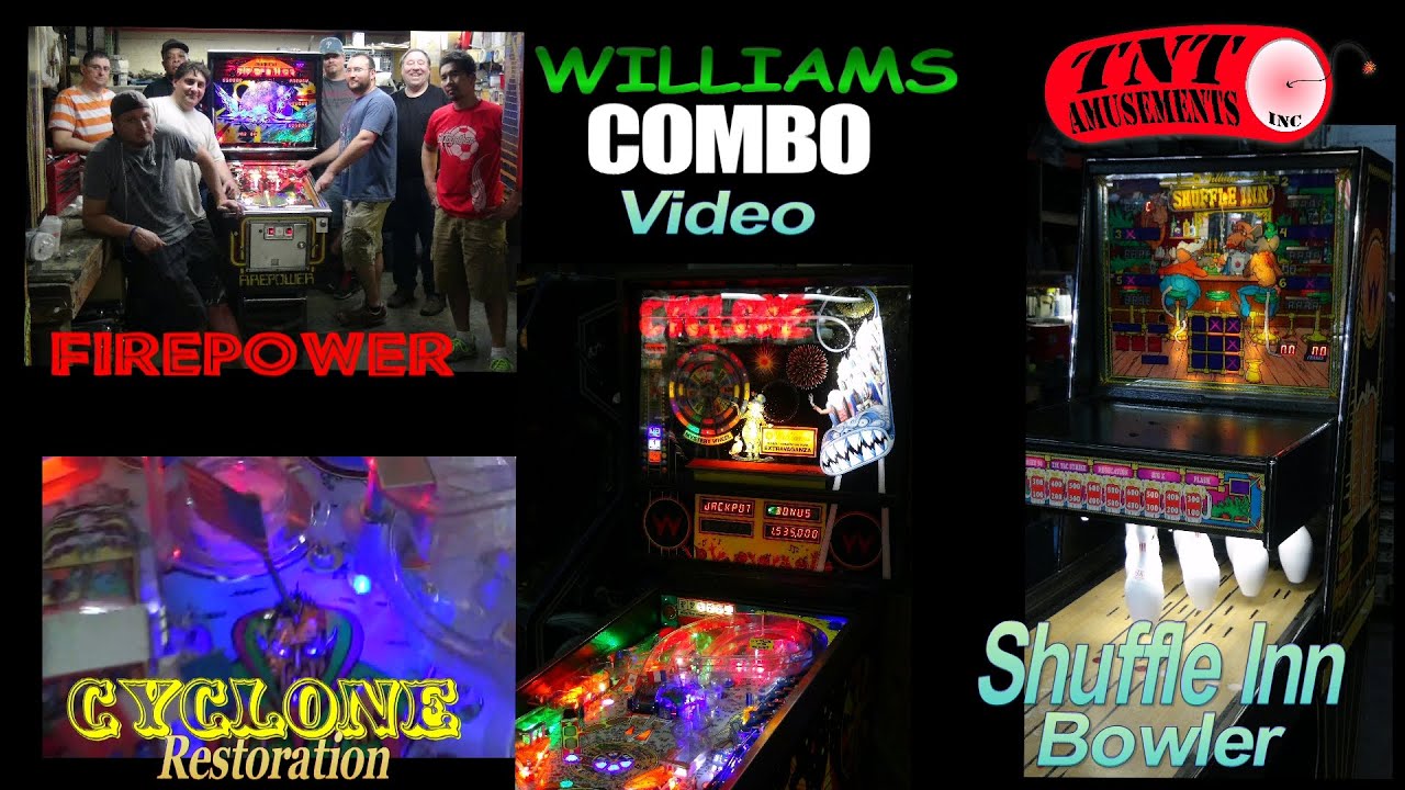 #961 Williams FIREPOWER, CYCLONE Pinball & SHUFFLE INN Bowler