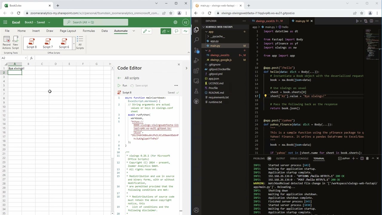 Automate Excel on the web with Python & xlwings (Development environment)