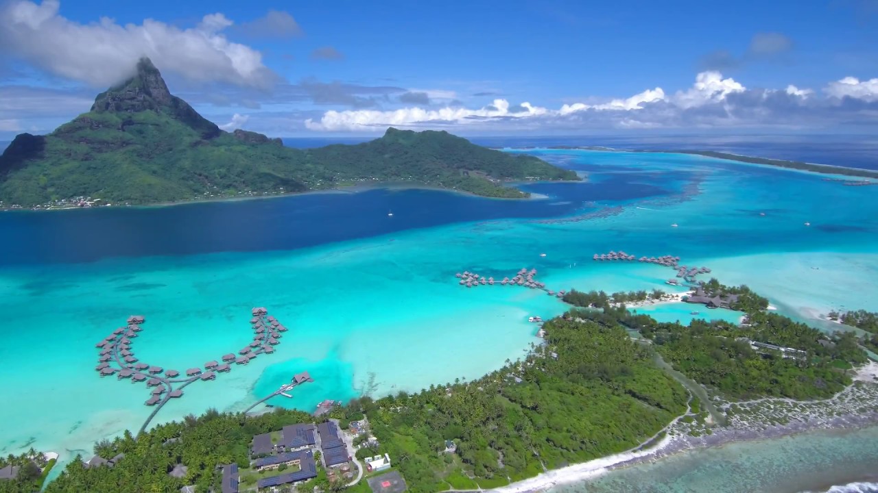Bora Bora by drone, 4K