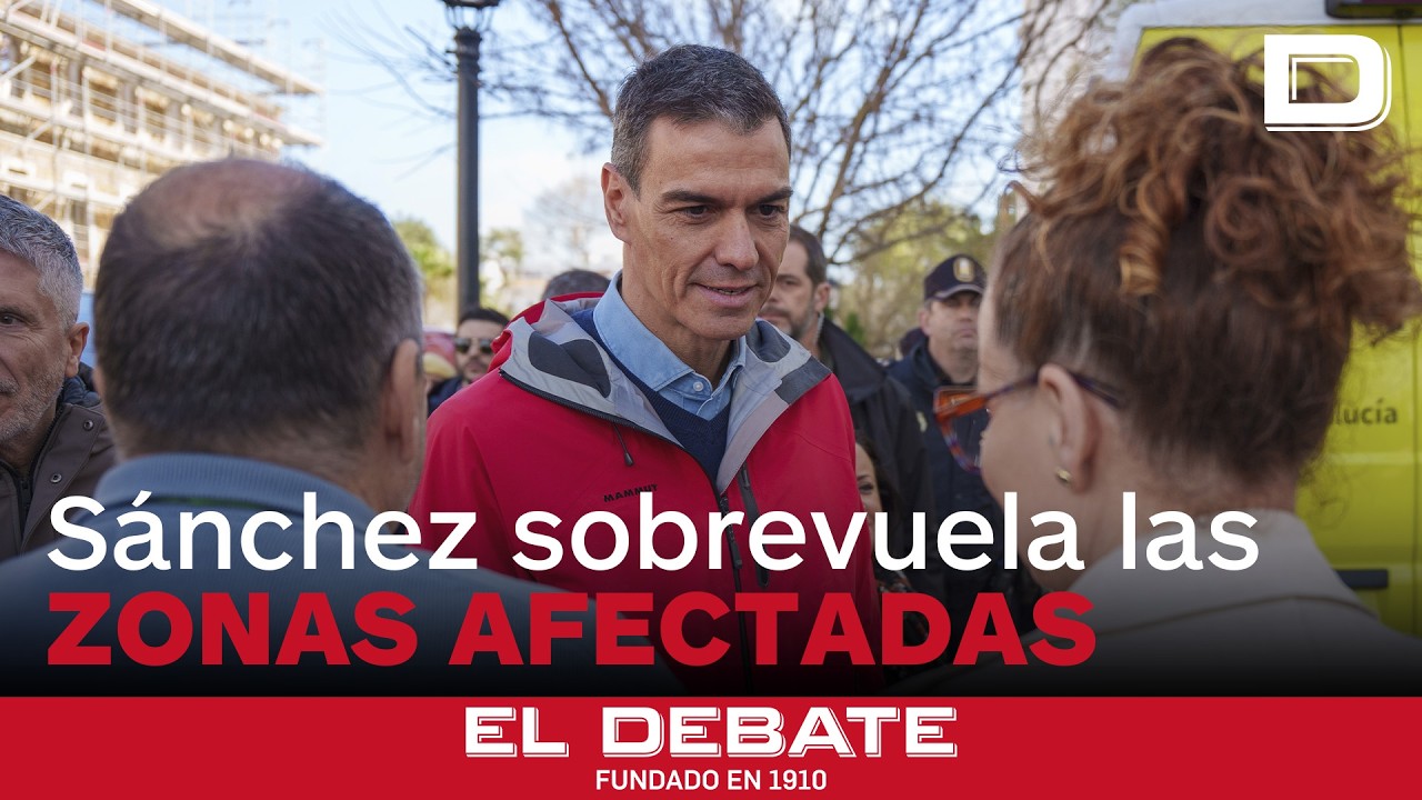 Un Sánchez más encapsulado que nunca sobrevuela Andalucía en helicóptero y sin pisar el barro.