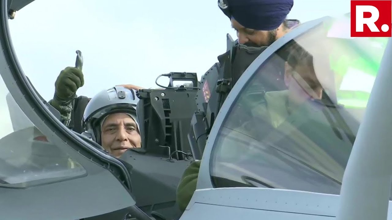 Defence Min Rajnath Singh Takes A Sortie In the Rafale Combat Aircraft From The Merignac Air Base