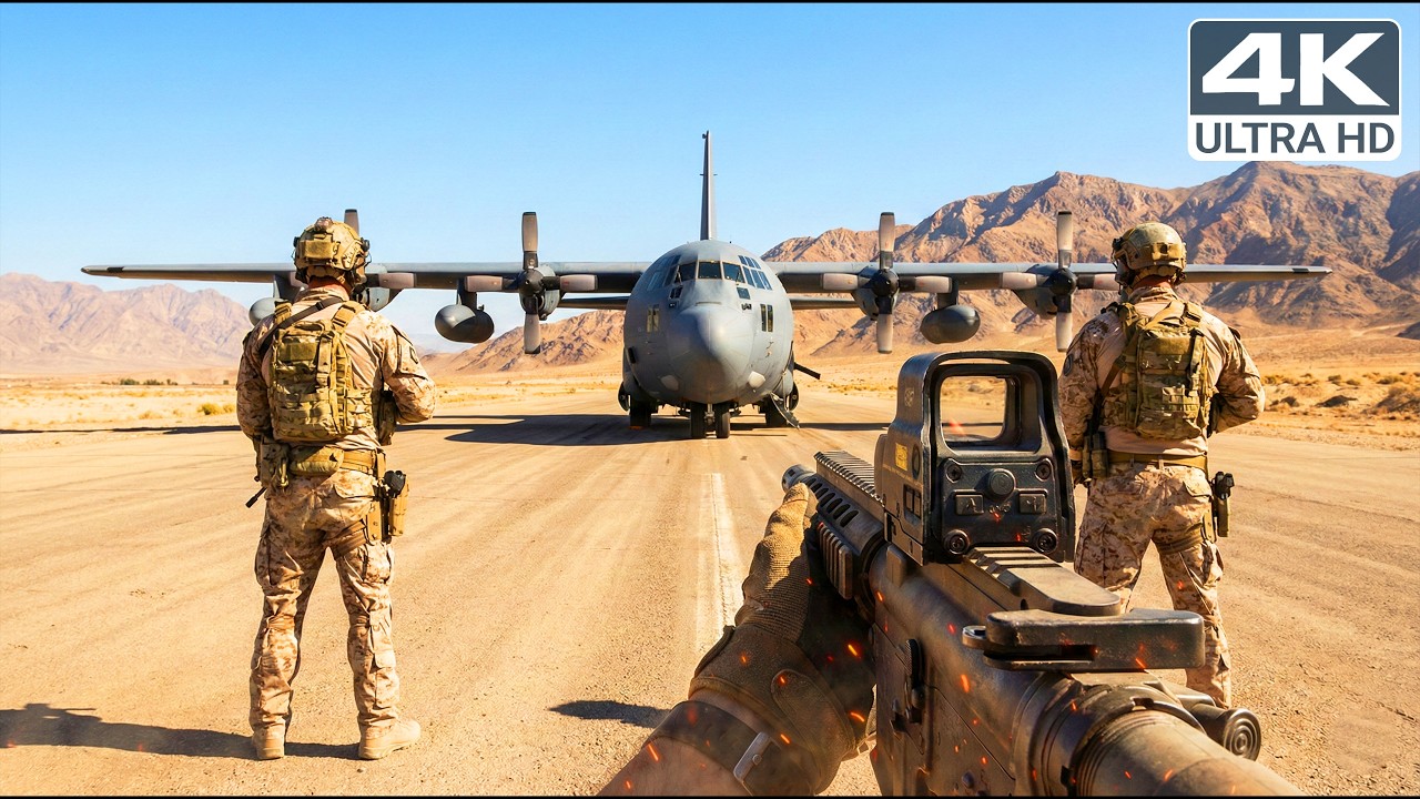 Боевой вертолет AC 130 обеспечивает авиационную поддержку «Госта» и «Соупа» сверху | Реалистичная...