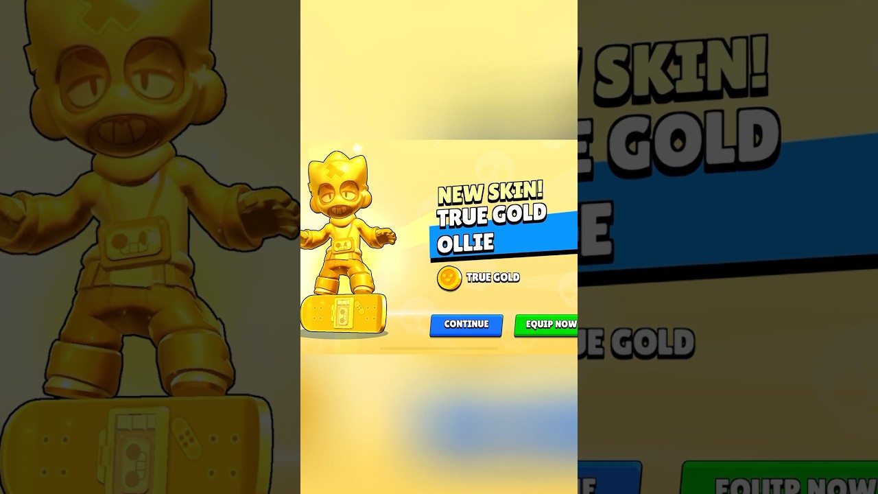 True Gold Ollie 🛹 Do you have any True Gold skins? #brawlstars #shorts