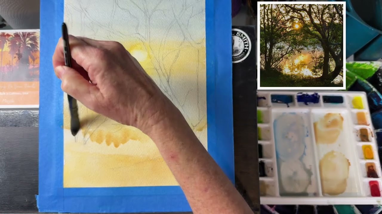 Painting trees in Watercolor