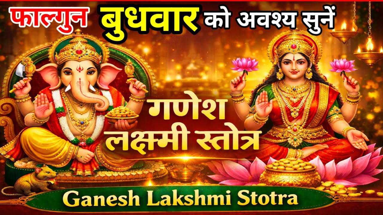 फाल्गुन बुधवार को सुनें | गणेश लक्ष्मी स्तोत्र | बुधवार भक्ति | Ganesh Lakshmi Stotra | 