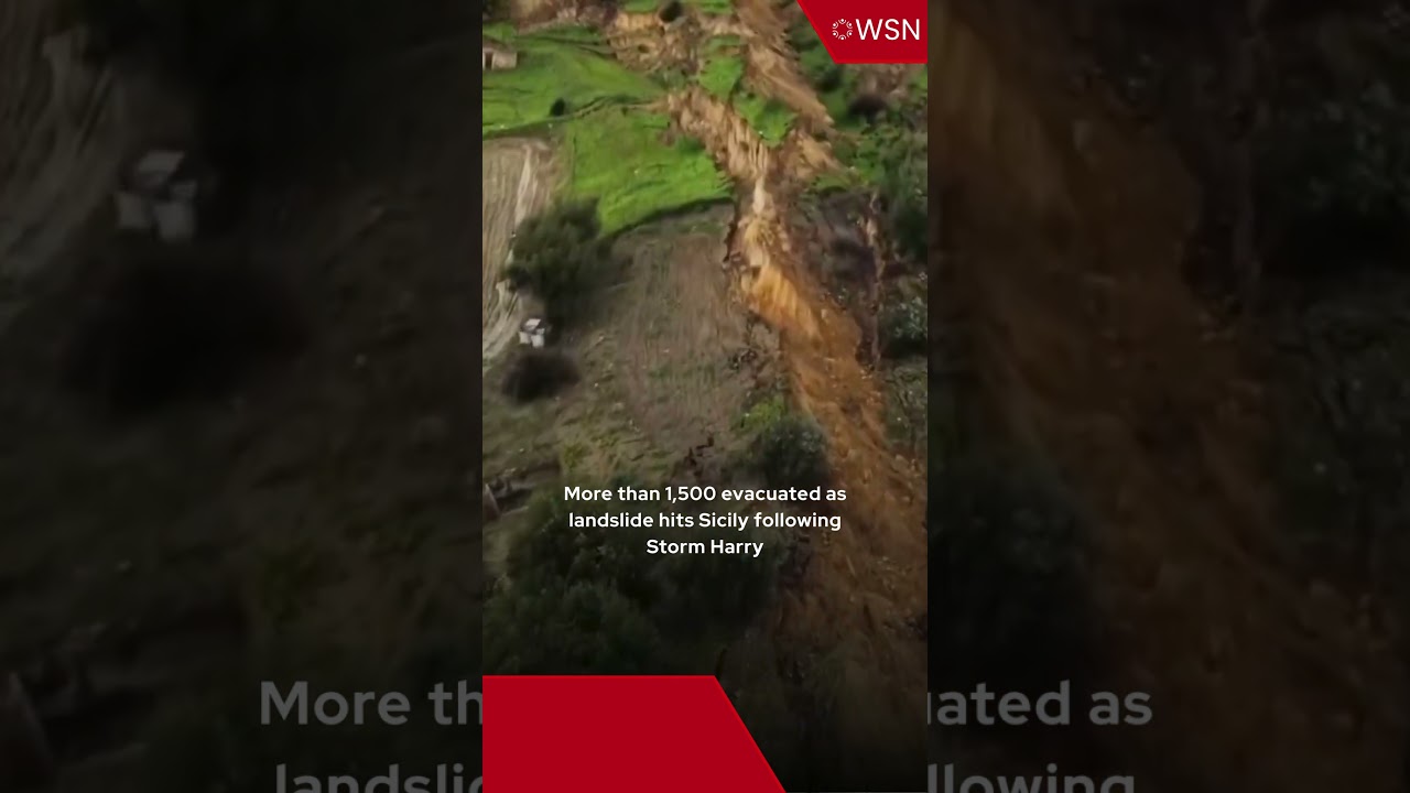 More than 1,500 evacuated as landslide hits Sicily following Storm Harry
