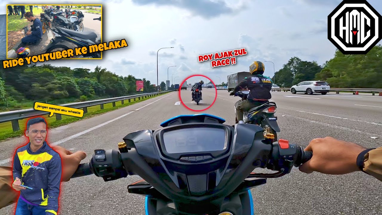RIDE YOUTUBER ke MELAKA 🔥 | Zul GIAN race 🤣 | pesal dgn ENJIN Aku ni ?!! 😭