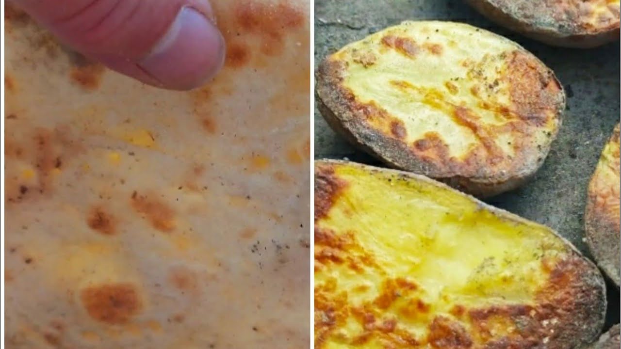 pizza e patate sotto la brace (torta al testo Umbra)