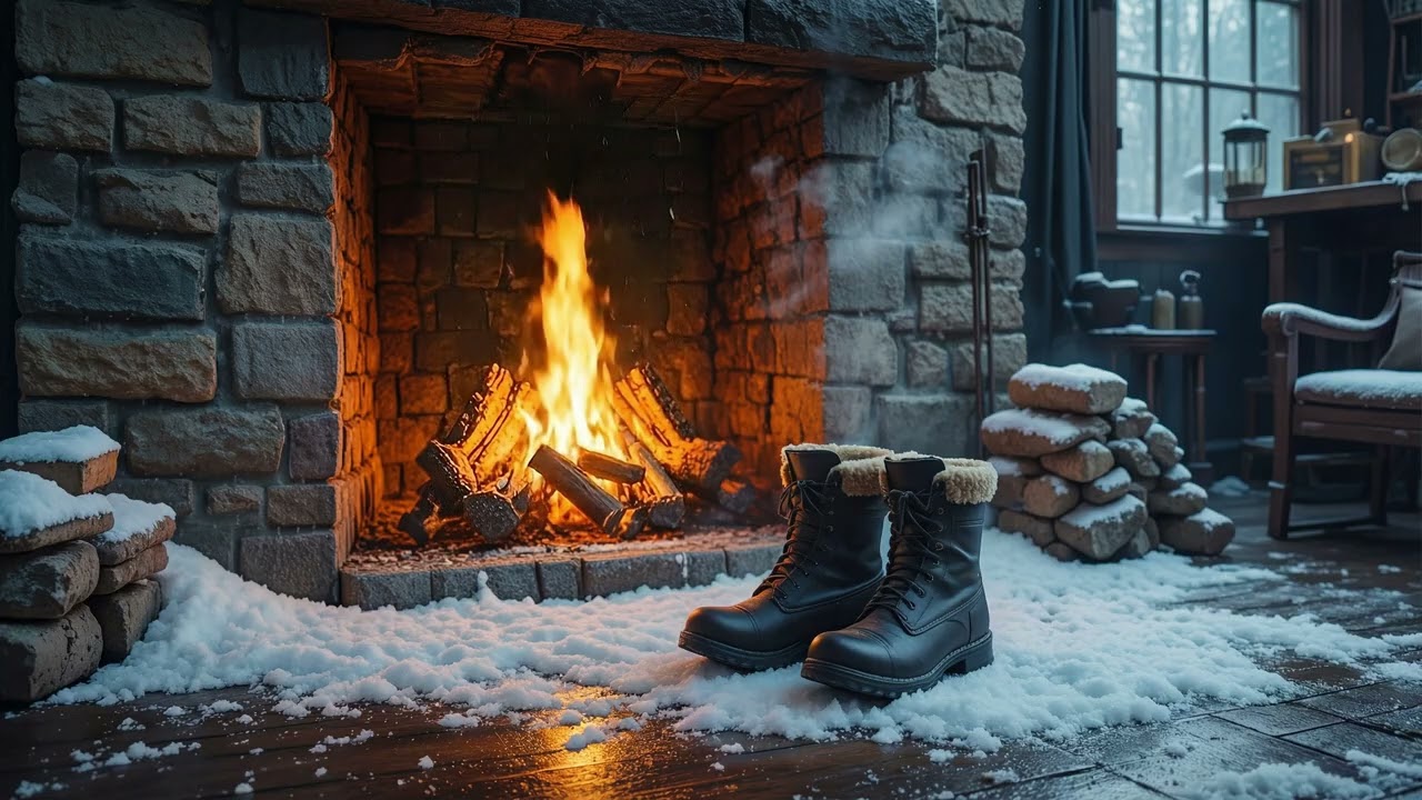 Cozy Fireplace 4K | Winter Ambience | Crackling Fire Sounds