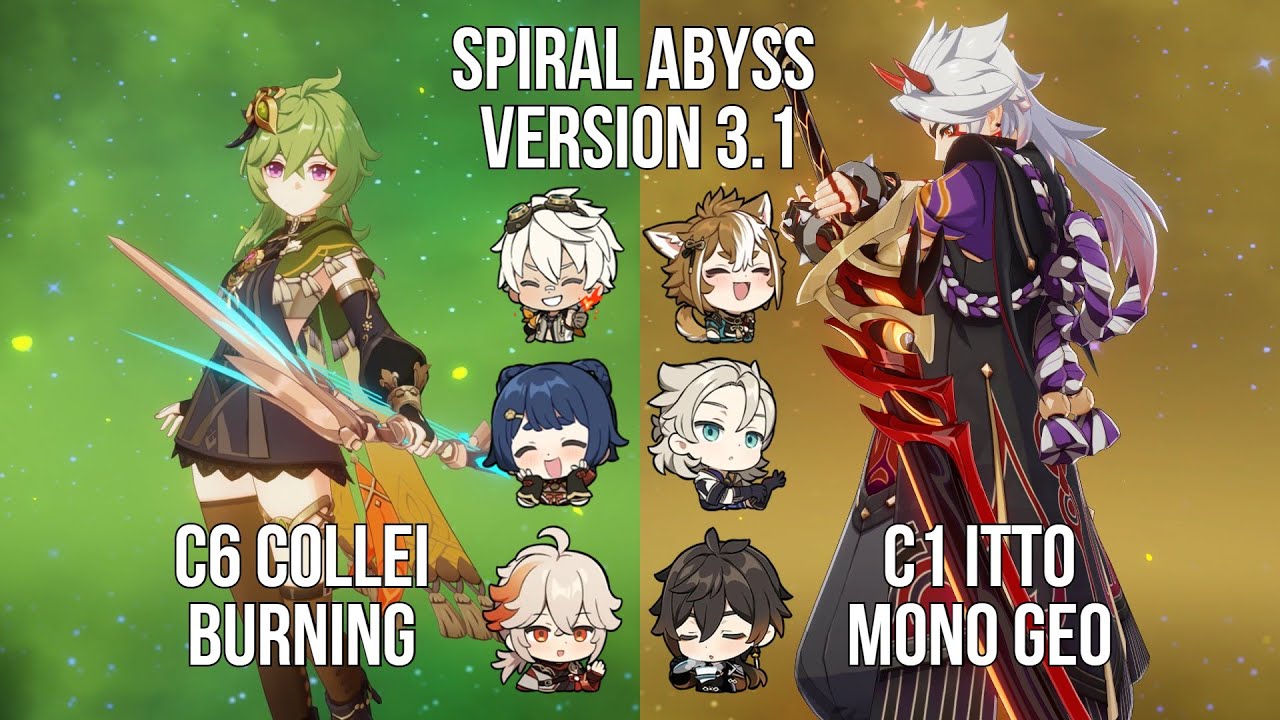 C6 Collei Burning - C1 Itto Mono Geo | 3.1 Spiral Abyss Floor 12 | Genshin Impact