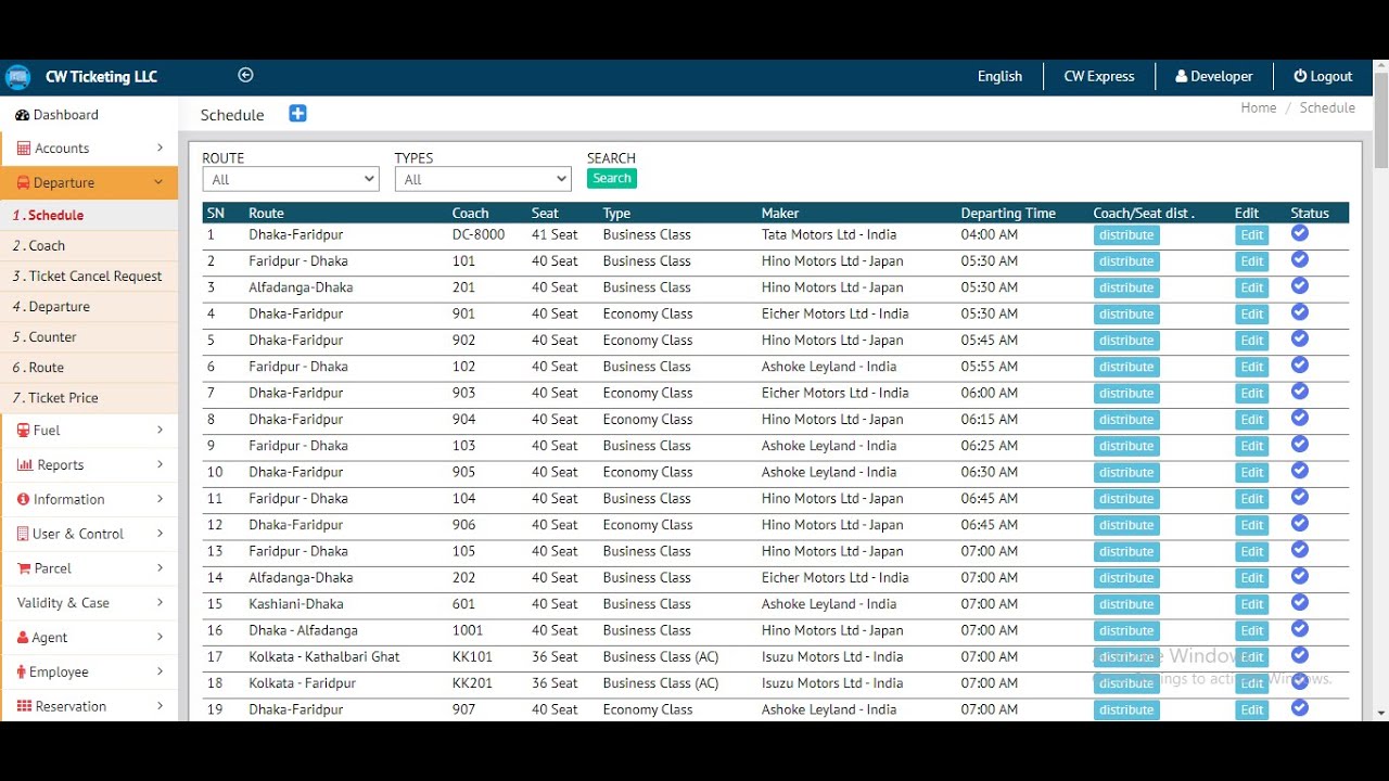 Bus Ticket Booking System - Company Admin Panel | Online bus Reservation System | Bus Booking System