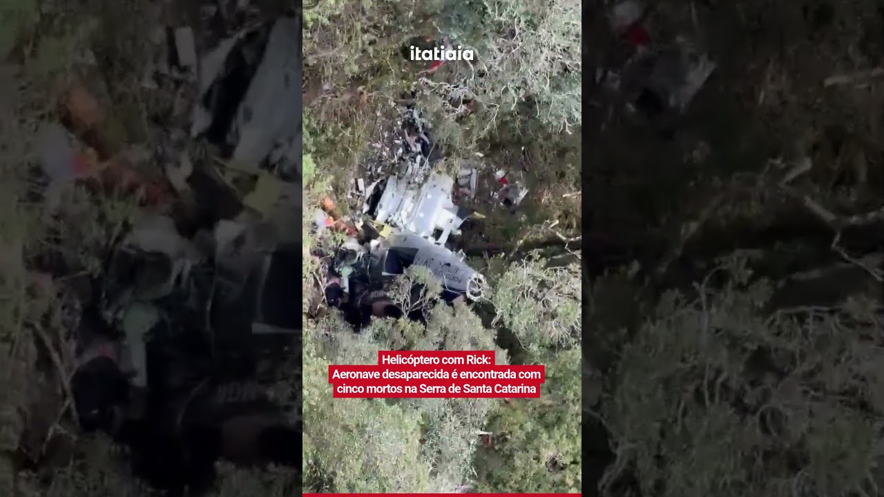 HELIC&Oacute;PTERO COM RICK:AERONAVE DESAPARECIDA &Eacute; ENCONTRADA COM CINCO MORTOS NA SERRA DE SANTA CATARINA