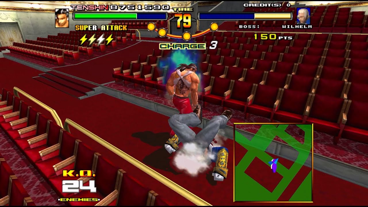 [240524][SPIKEOUT FE][TENSHIN] 觀眾席走道大連段 - B+J落在右手側換腳位C4x2 combo