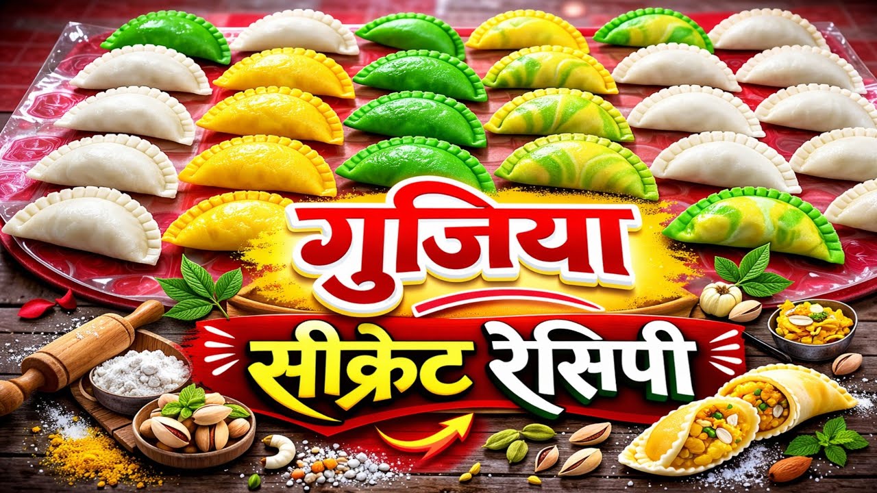 बिना फालतू मेहनत हलवाई | जैसी खस्ता गुजिया गारंटी तलते समय एक भी नहीं फटेगी |GUJIYA RECIPE KHASTA