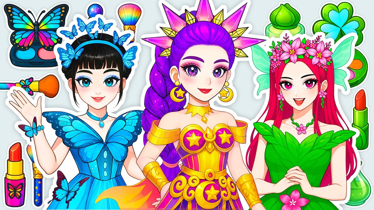 Paper DIY💖KPOP DEMON HUNTERS Rumi, Mira, Zoey Elemental Fashion Skincare + Makeup Blind Bag Unboxing