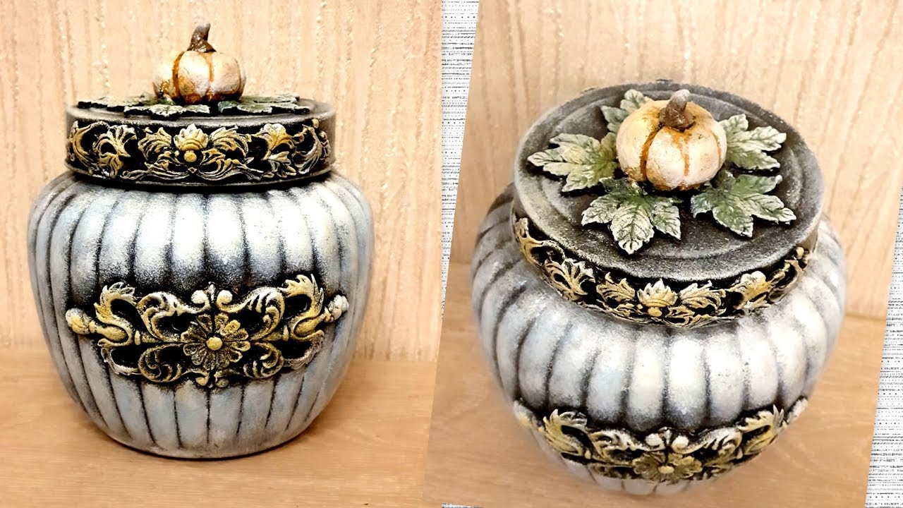 DIY /Vintage glass jar decoration idea/Jar crafts