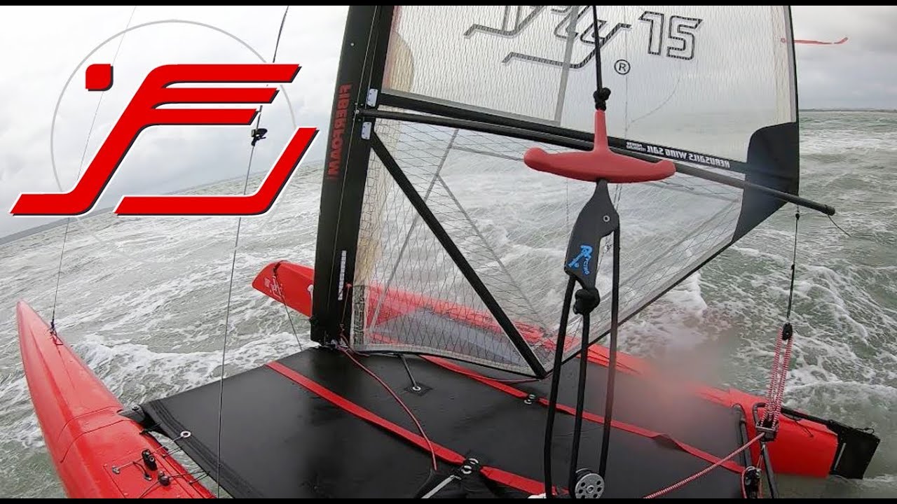 iFLY15 Foiling in 25 knots of wind during SailGP Cowes // Hydrofoil Catamaran