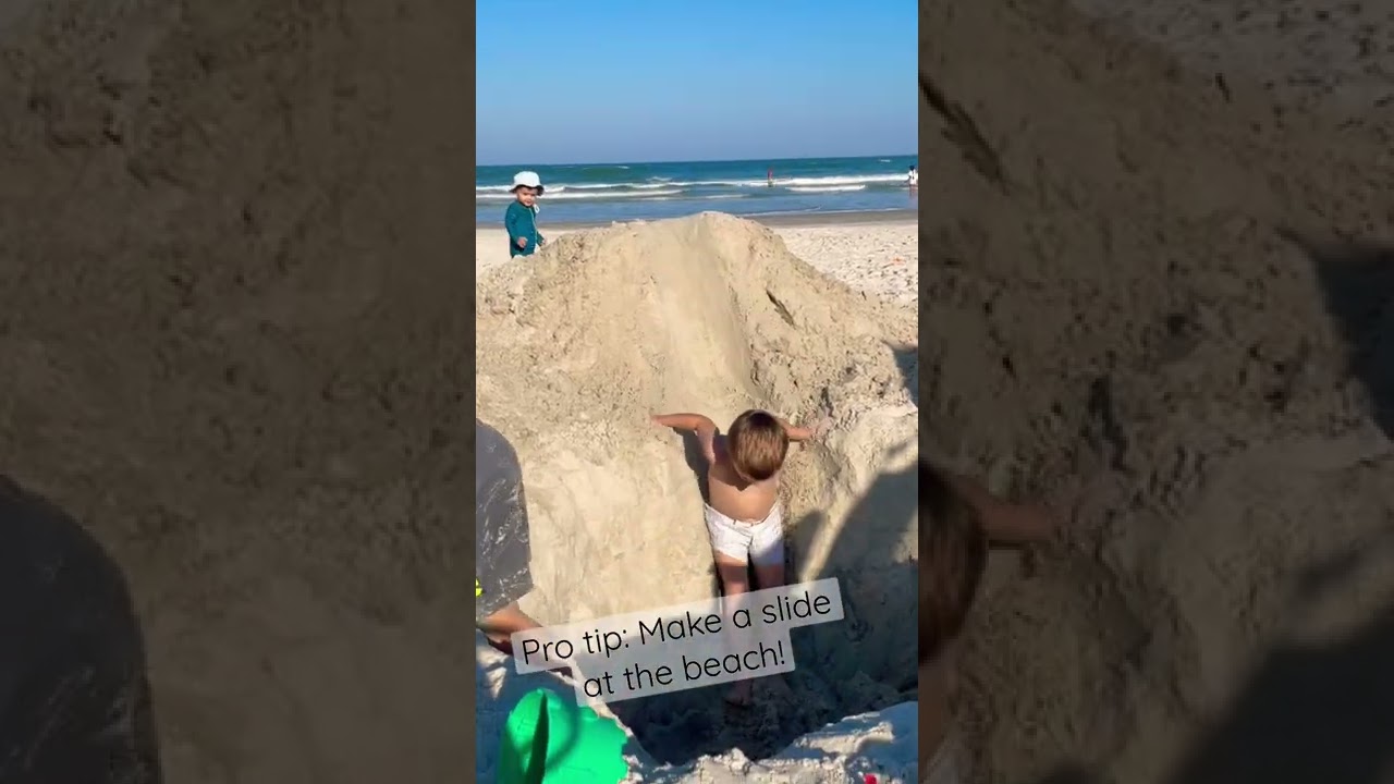 Beach Activities! Make a slide at the beach!