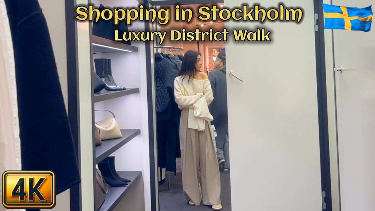 Sweden: Shopping in Stockholm’s Luxury District | 4K City Walk