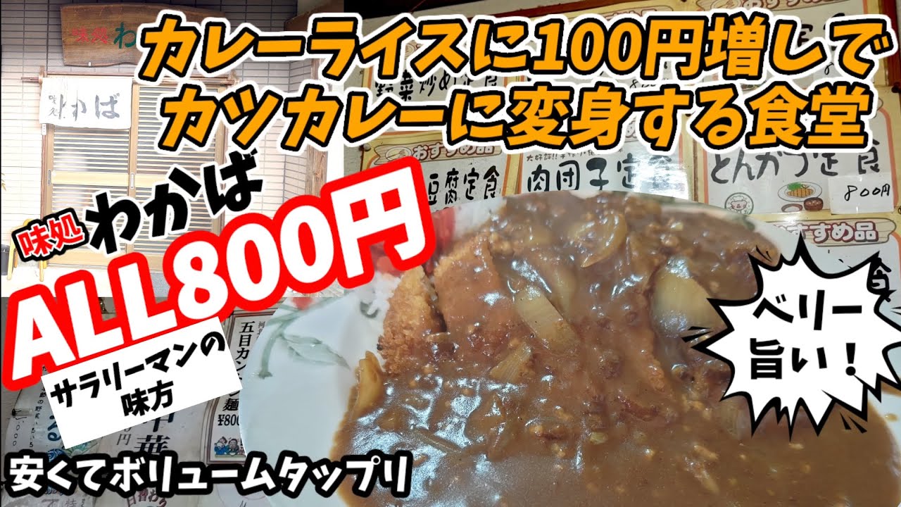 【わかば食堂 大崎市】古い住宅地の中から急に現れる隠れ家的な食堂。肉団子定食、ラーメン、カツカレーを、一挙にレビューした動画。
