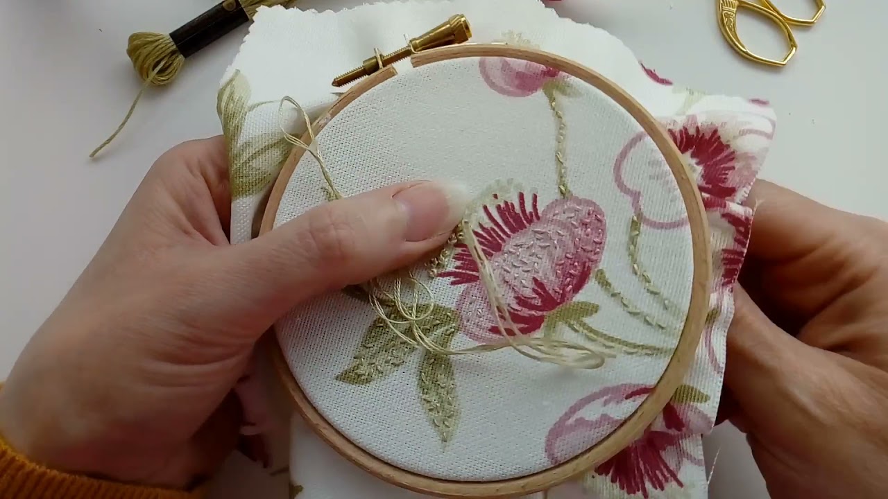 Using hand embroidery to add texture to printed fabrics