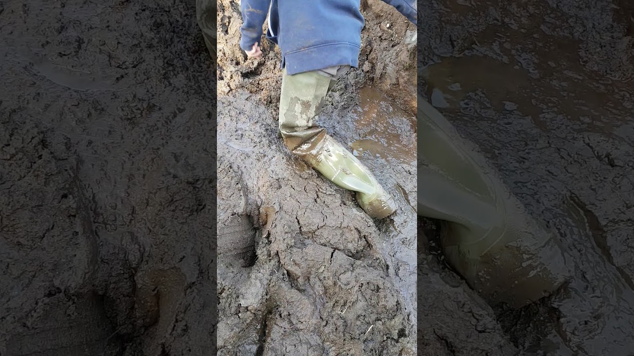 Waders getting stuck in deep mud