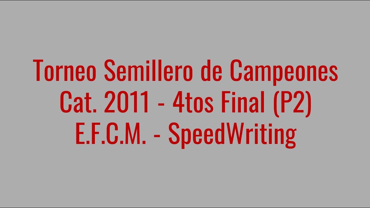 20260110 Semillero de Campeones EFCM   SpeedWriting CAT 2011