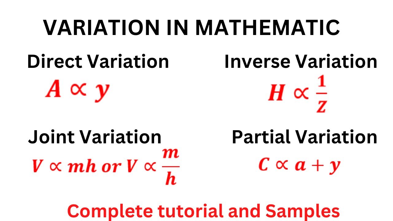 Variation | Direct, Inverse, Joint and Partial Variation | Made Easy
